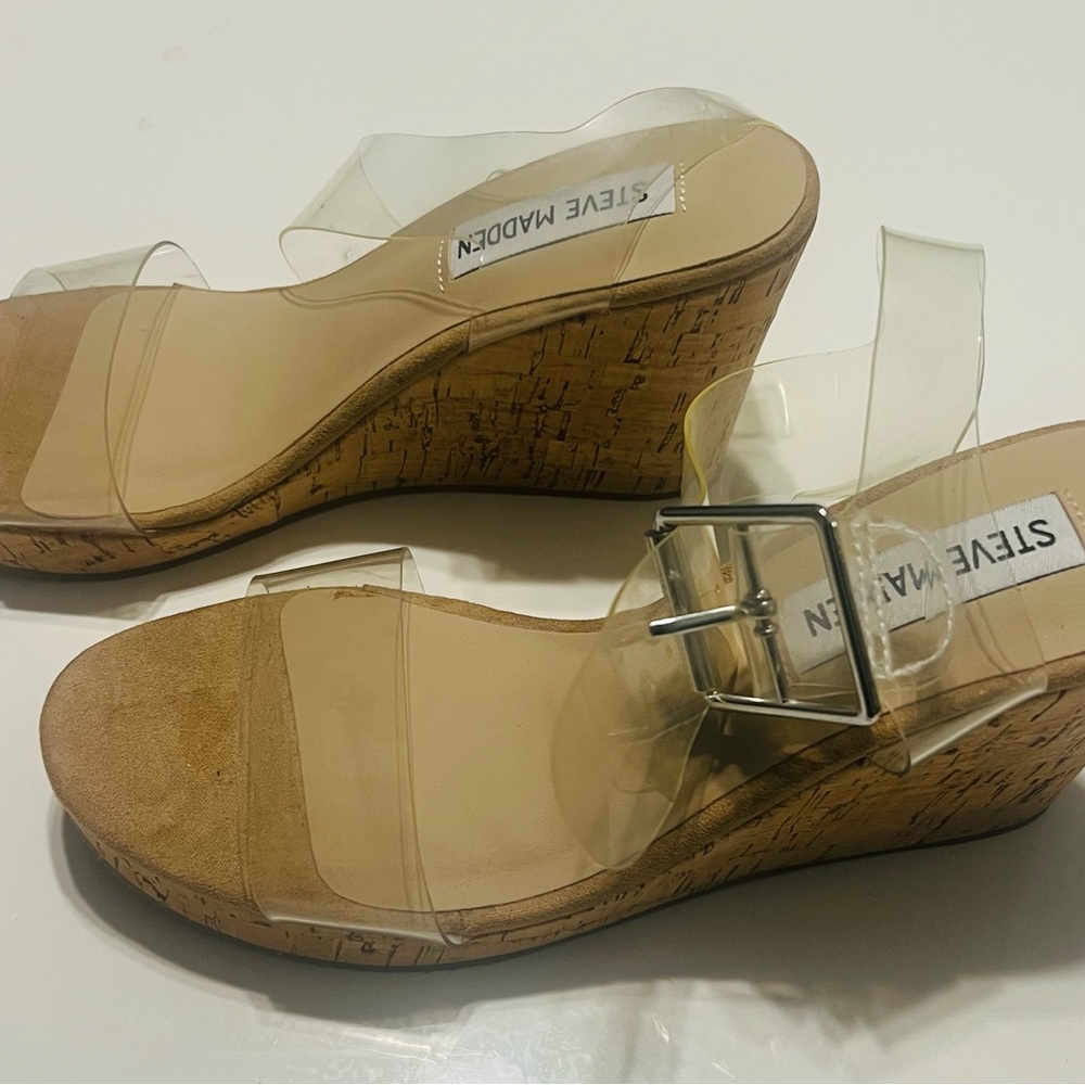 Steve Madden Transparent Cork Wedges